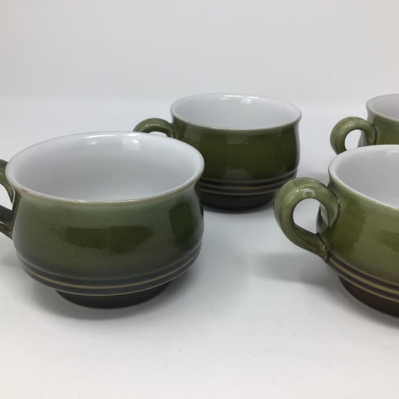 Denby Painter’s Pallet Green (retired) Stoneware coffee/tea mugs x5 - Picture 4 of 9